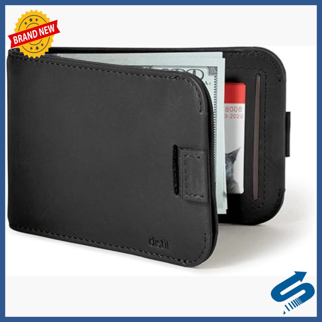 Slim Rfid Bifold Wallet With Titanium Money Clip, Full Grain Leather